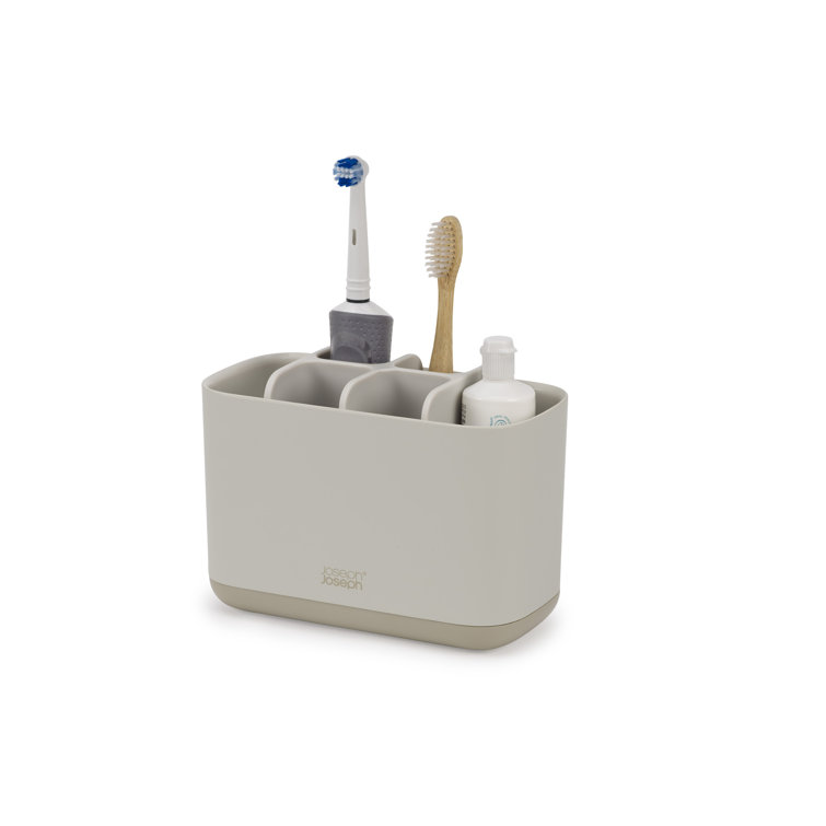Joseph Joseph Large Ecru Plastic Toothbrush Holder with Matte Finish