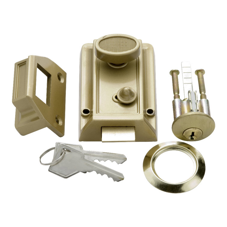 Polished Brass Universal Handing Deadbolt Night Latch