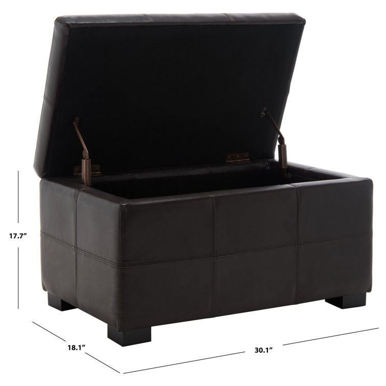 Maiden Black Faux Leather Tufted Storage Bench