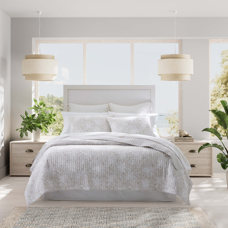 Makena Blue Cotton Reversible Full Quilt Set