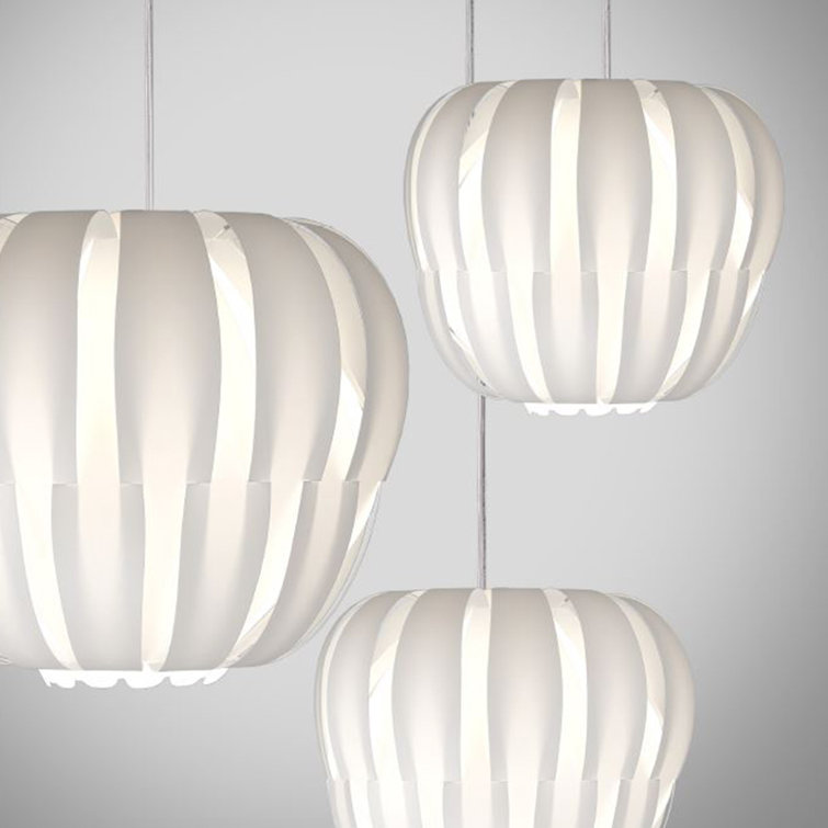 White Lantern Pendant Light with Adjustable Cord
