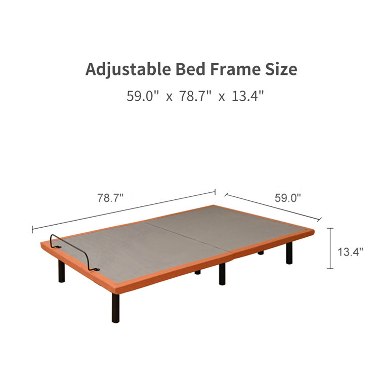 Queen Adjustable Metal Frame Bed with Wireless Remote