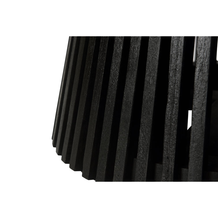 Black Mango Wood Round Pedestal Dining Table for 4