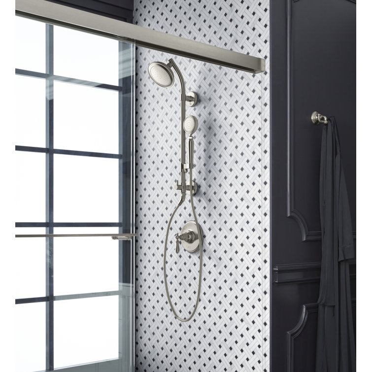 Polished Chrome Adjustable Shower Column with Slidebar Bracket