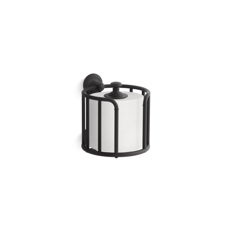 Matte Black Vintage Artisan Toilet Paper Holder
