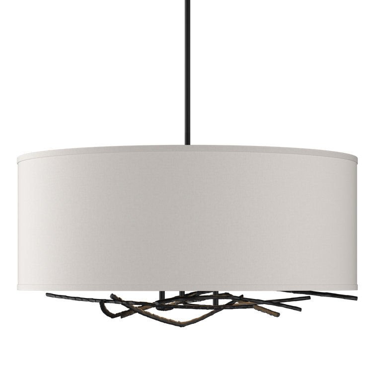 Elysian Black Metal 3-Light Adjustable Drum Chandelier