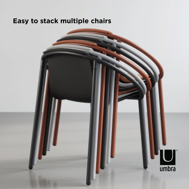 ErgoStack Black Metal and Wood Composite Outdoor Lounge Chair