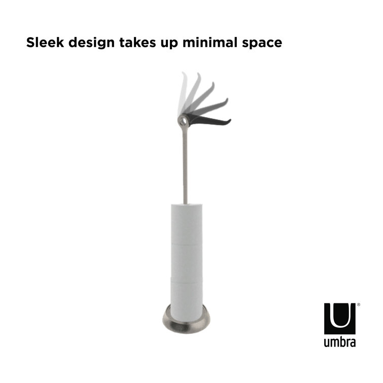 Gray Steel Freestanding Toilet Paper Holder with Reserve