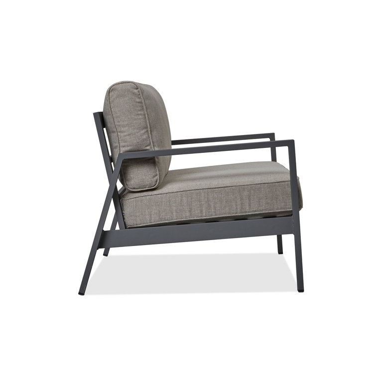 Aegean 55" Tan Cushioned Aluminum Outdoor Loveseat