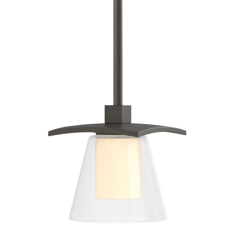 Opal Glass Black Mini Pendant Light with Energy Star