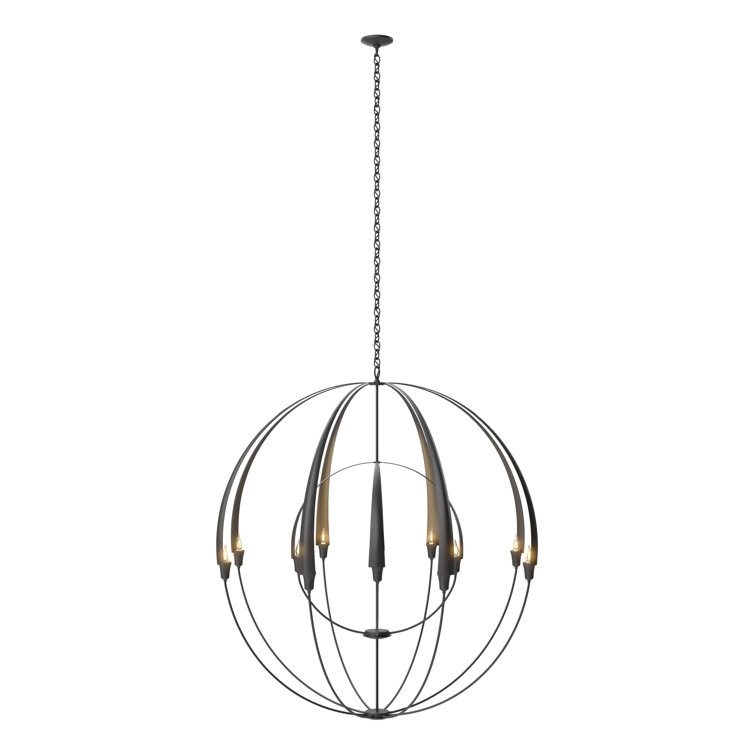 Cirque Grand 12-Light Black Bronze Steel Globe Chandelier
