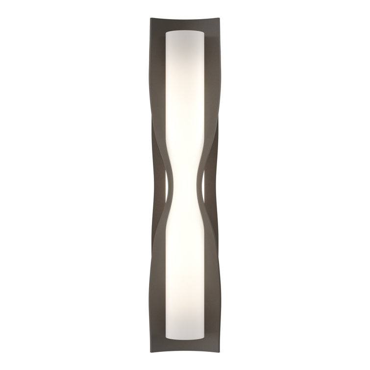 Translucent Bronze 4-Light Wall Sconce with Sleek Opal Shade