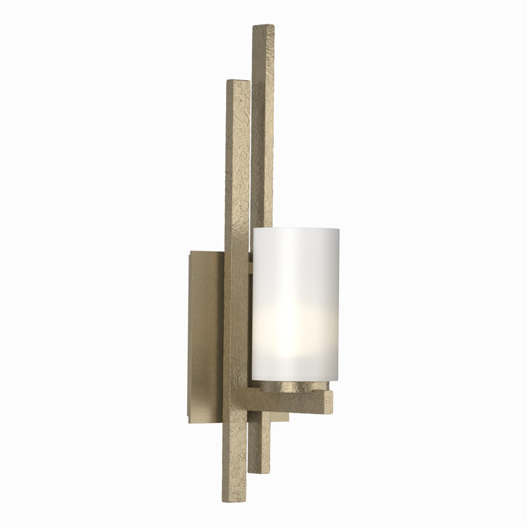 Ondrian Dark Smoke Steel Wall Sconce with Frosted Glass Shade