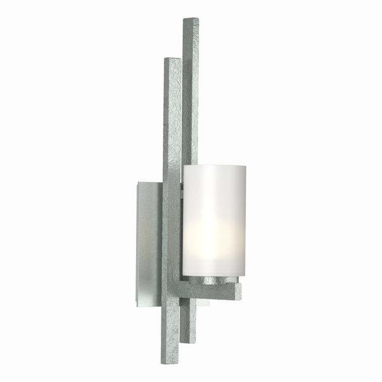 Ondrian Dark Smoke Steel Wall Sconce with Frosted Glass Shade
