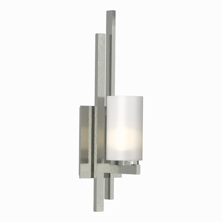 Ondrian Dark Smoke Steel Wall Sconce with Frosted Glass Shade