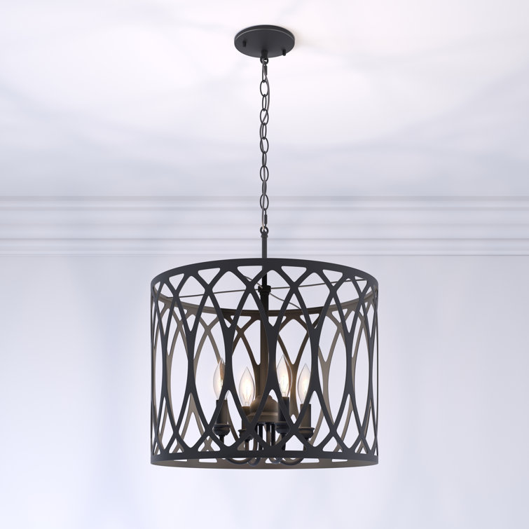 Arelyn Matte Black 4-Light Modern Island Pendant