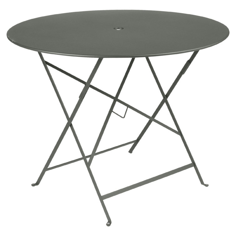 Liquorice Black Round Metal Folding Bistro Table