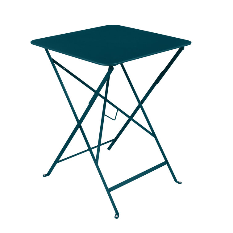 Cactus Green Metal Outdoor Folding Dining Table with Umbrella Hole