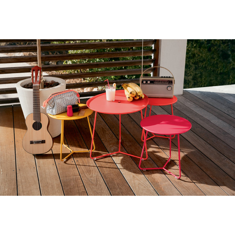 Cotton White Powder Coated Steel Side Table