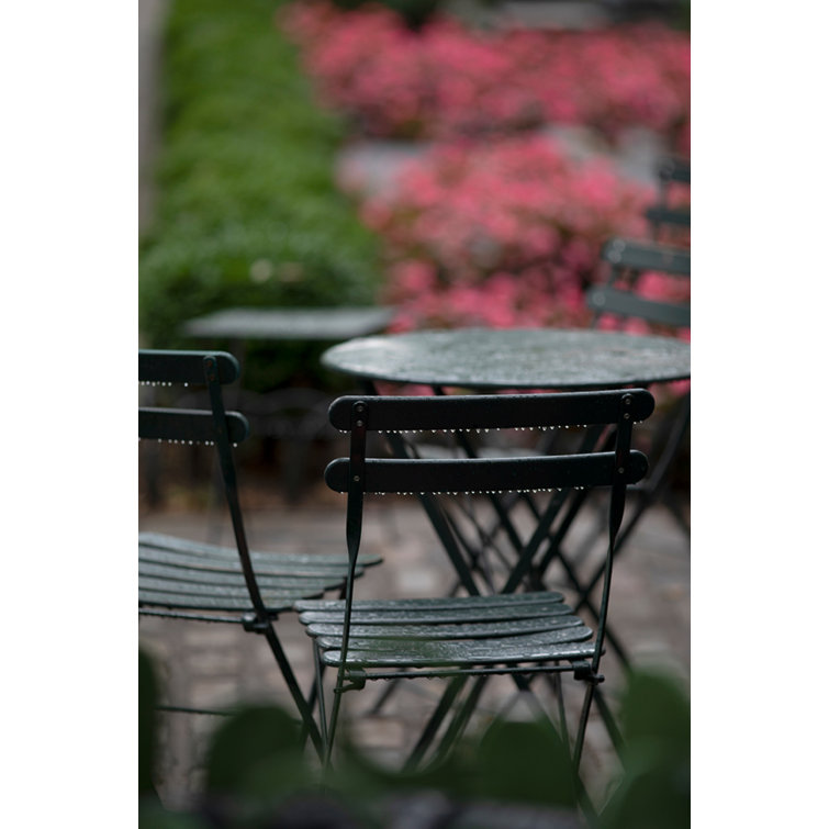 Nutmeg Round Metal Folding Bistro Table, 24"