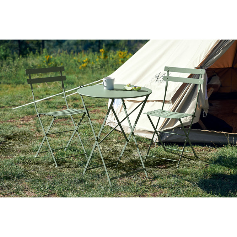 Gingerbread Steel Foldable Bistro Chair Set
