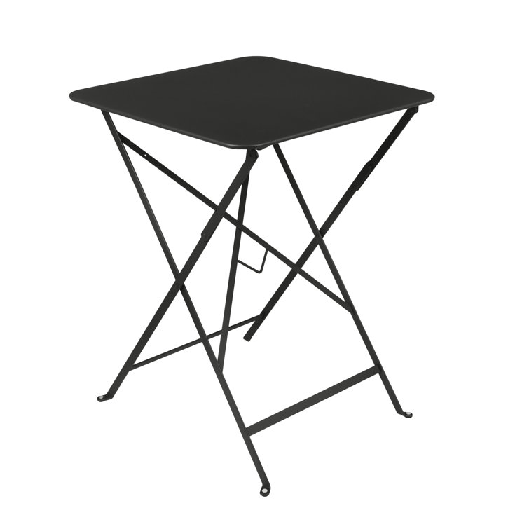 Cactus Green Metal Outdoor Folding Dining Table with Umbrella Hole