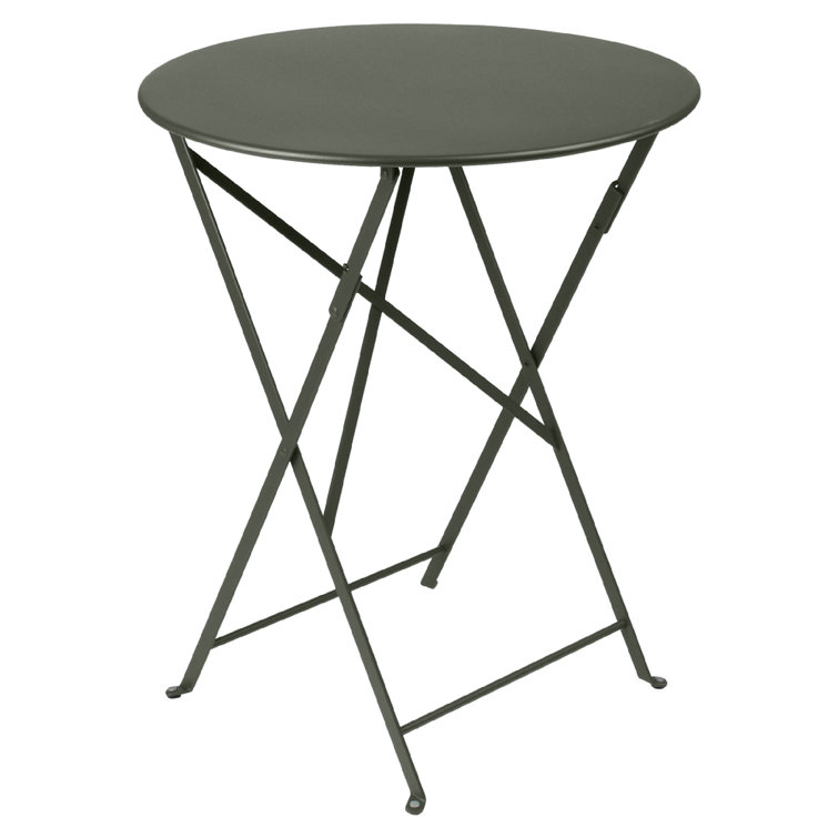 Nutmeg Round Metal Folding Bistro Table, 24"