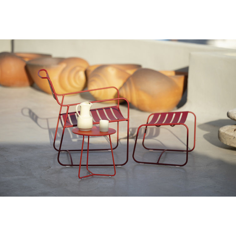 Cotton White Powder Coated Steel Side Table