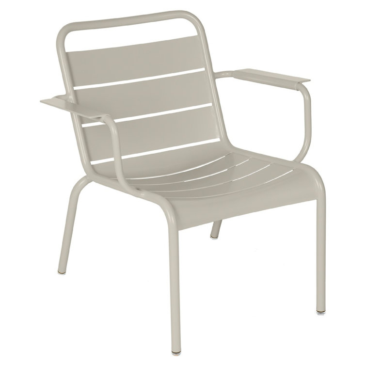 Clay Gray Solid Aluminum Luxembourg Patio Lounge Armchair