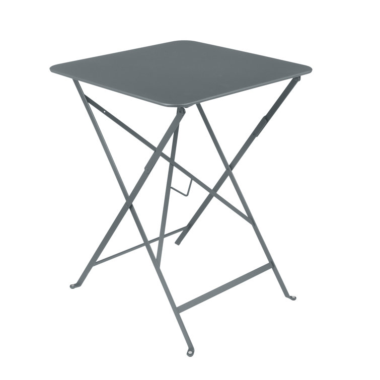 Cactus Green Metal Outdoor Folding Dining Table with Umbrella Hole