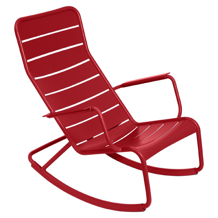 Poppy Red Luxembourg Aluminum Outdoor Rocking Chair