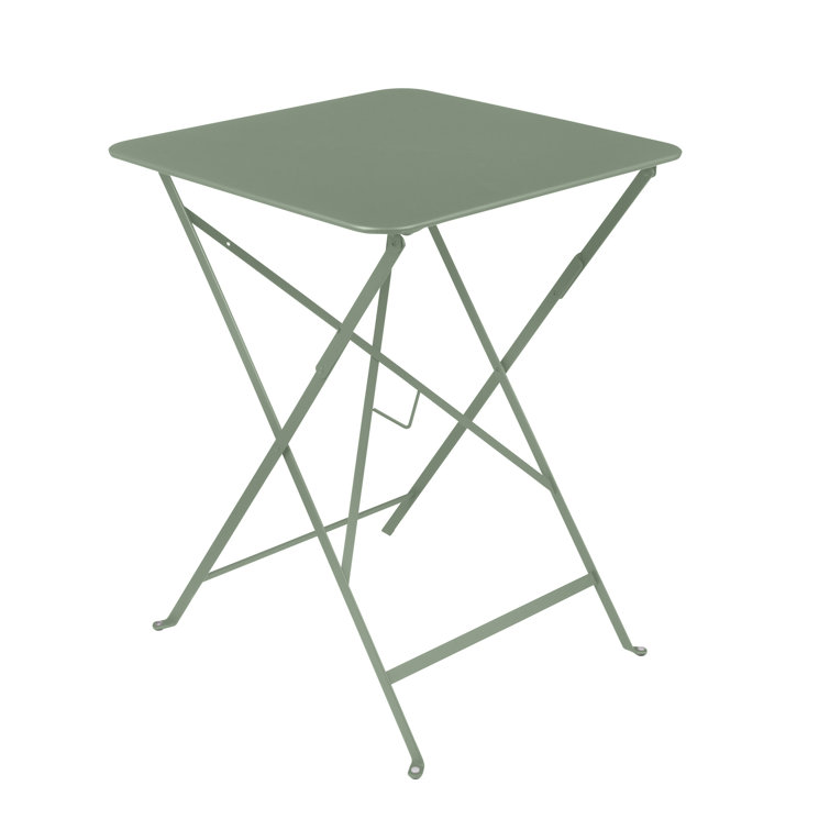 Cactus Green Metal Outdoor Folding Dining Table with Umbrella Hole