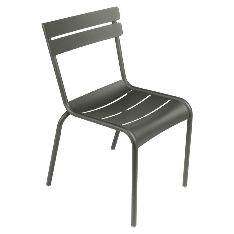 Rosemary Aluminum Armless Outdoor Stacking Dining Chairs, Set of 4