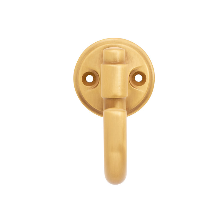 Piper Brushed Golden Brass Metal Wall Hook