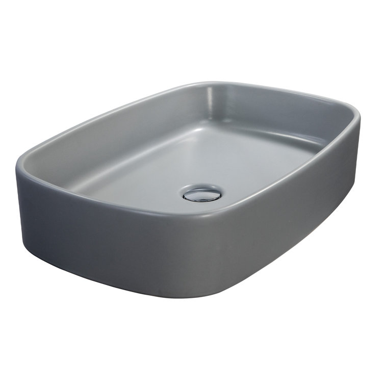 Concrete Glazed Ceramic Rectangular Bathroom Sink