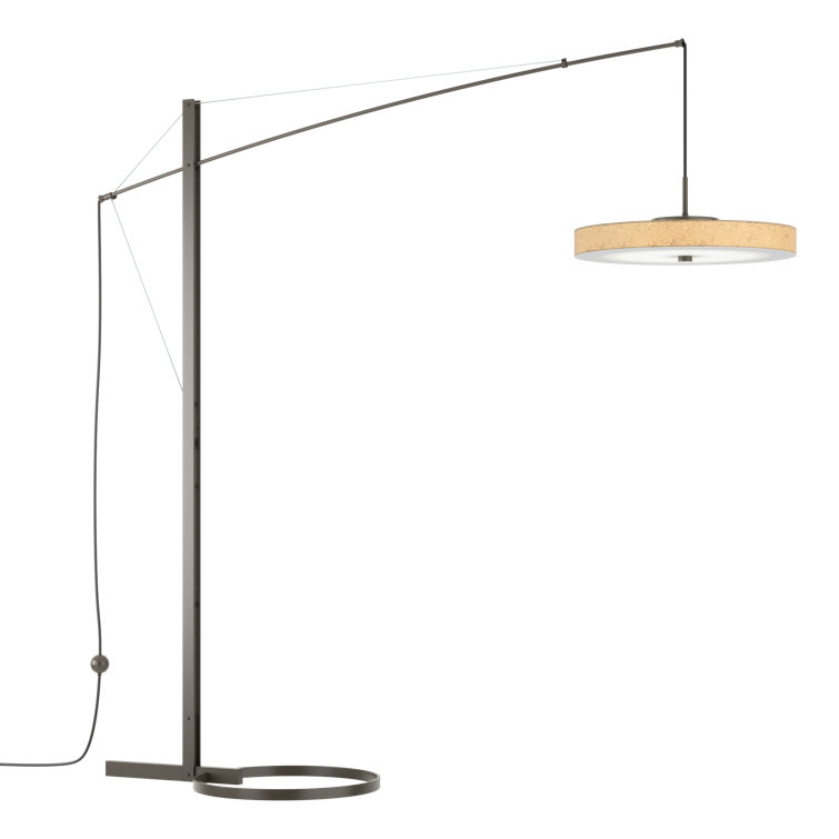 Disq 84'' Dark Smoke & Cork LED Arc Floor Lamp