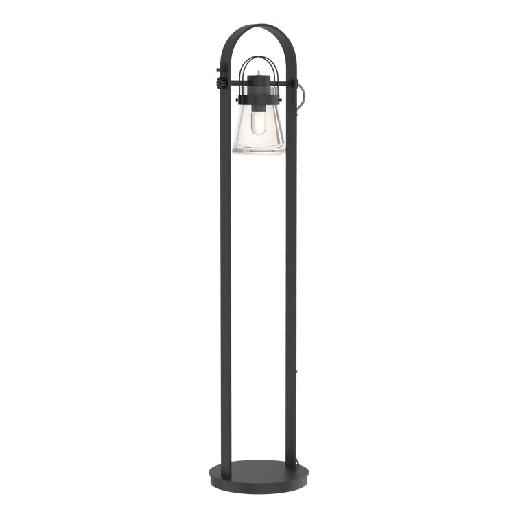 Erlenmeyer 51'' Black Steel and Clear Glass Novelty Floor Lamp