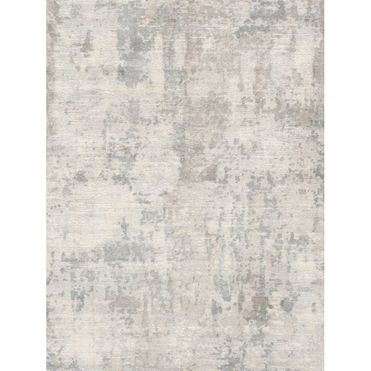 Abstract Elegance Hand-Loomed Viscose Area Rug - 12' x 15' Gray