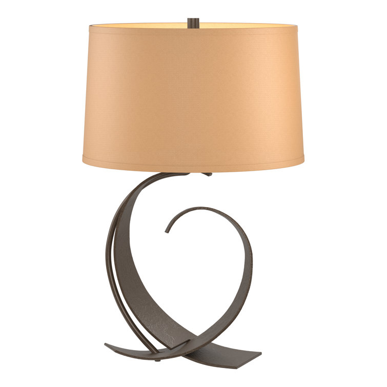 Oil Rubbed Bronze Table Lamp with Natural Anna Shade