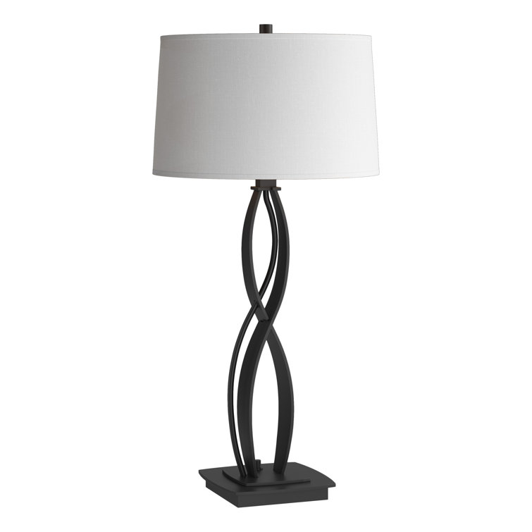 Natural Iron Table Lamp with Flax Shade