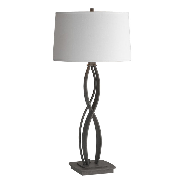 Natural Iron Table Lamp with Flax Shade