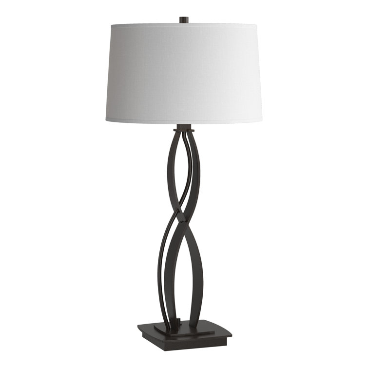 Natural Iron Table Lamp with Flax Shade