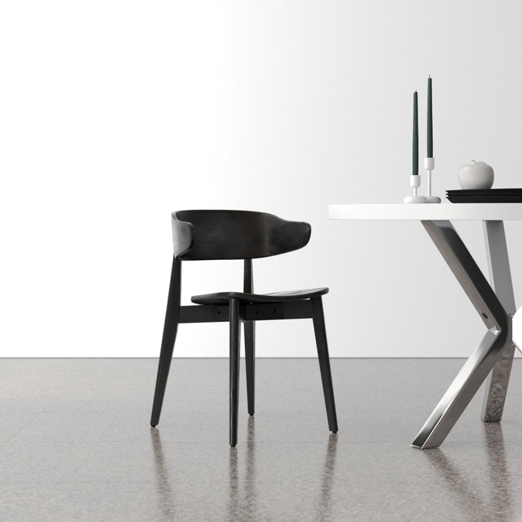 Kassel Black Solid Wood Wingback Side Chair