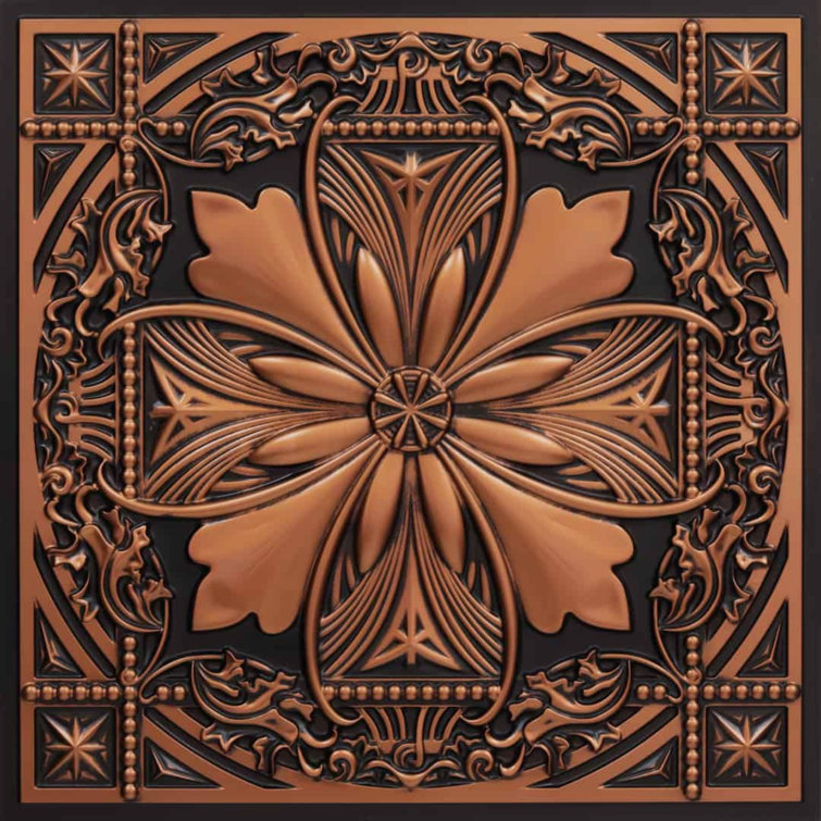 Helena Antique Copper 24" Square PVC Ceiling Tile