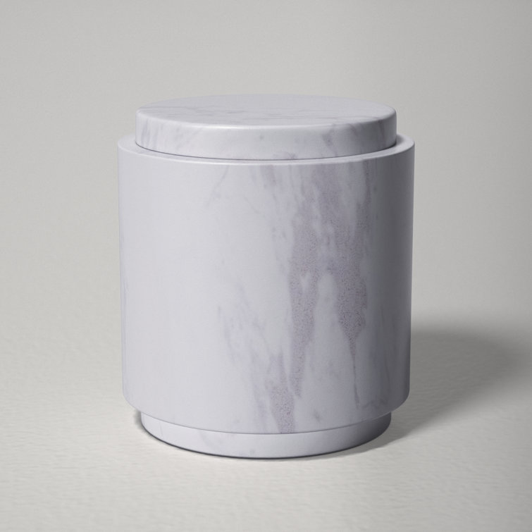 White Marble BPA-Free Contemporary Jar