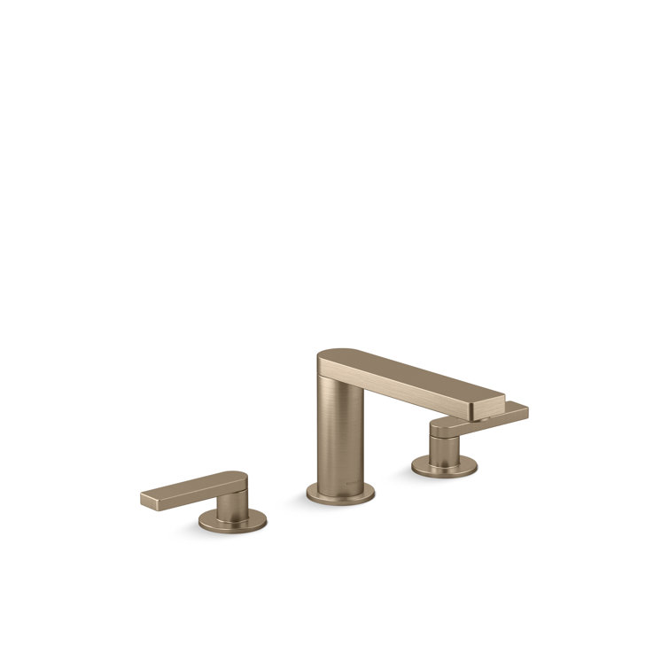 Vibrant Brushed Bronze Widespread Bathroom Faucet with Drain Assembly