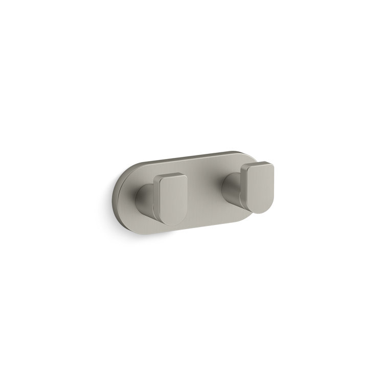 Gray Stainless Steel Modern Double Robe Hook