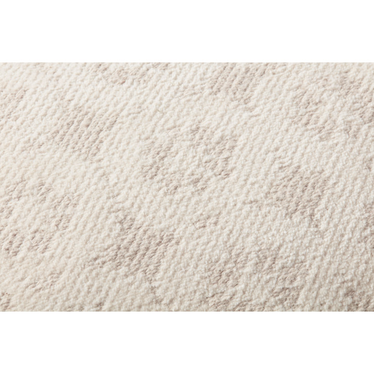 Ava Ivory and Beige Floral Lumbar Pillow Cover