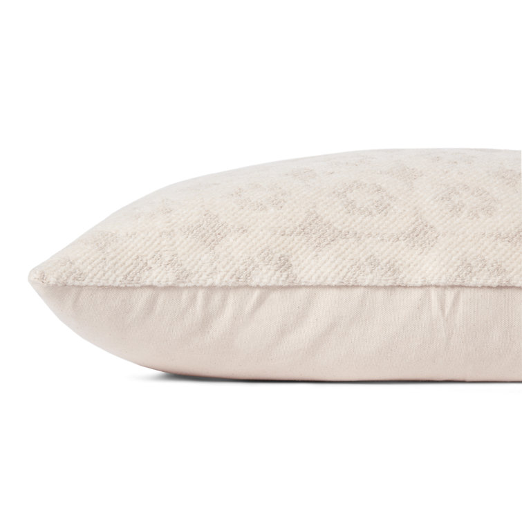 Ava Ivory and Beige Floral Lumbar Pillow Cover