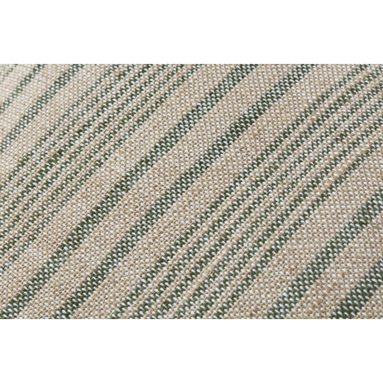 Elaine 18" Beige and Sage Square Cotton Jute Pillow